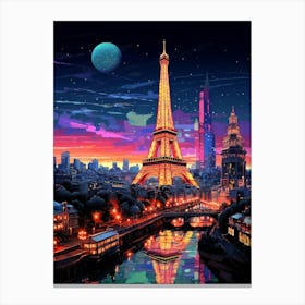 Paris Pixel Art 2 Canvas Print