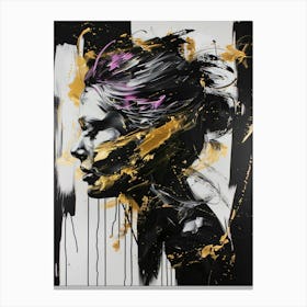 Gold And Black 76 Canvas Print