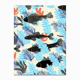 Black Fishes Canvas Print