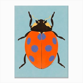 Orange and blue Ladybug Canvas Print