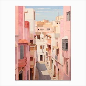 Tangier Morocco 5 Vintage Pink Travel Illustration Canvas Print