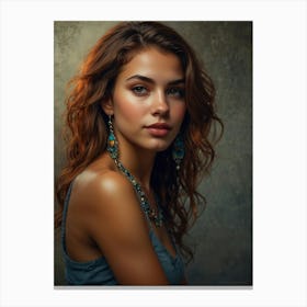 Portrait Of A Beautiful Woman Canvas Print