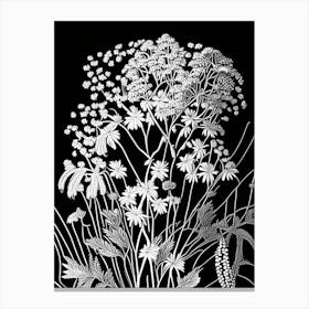 Meadow Rue Wildflower Linocut Canvas Print