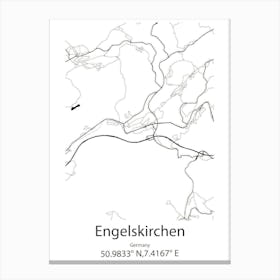 Engelskirchen,Germany Minimalist Map Canvas Print