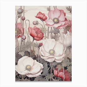 Japanese Anemone Victorian Style 2 Canvas Print