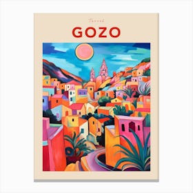 Gozo Malta Fauvist Travel Poster Canvas Print