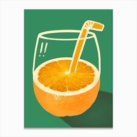 Orange Juice In A Glass Canvas Print
