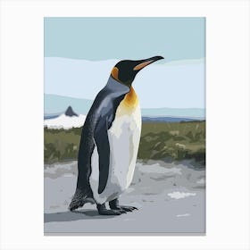 Emperor Penguin Isabela Island Minimalist Illustration 2 Canvas Print