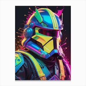 Captain Rex Star Wars Neon Iridescent Painting (12) Canvas Print