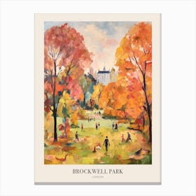 Autumn City Park Painting Brockwell Park London 1 Poster Canvas Print