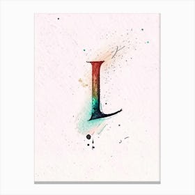L  Letter, Alphabet Minimalist Watercolour 1 Canvas Print