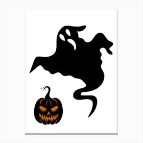 Ghost And Pumpkin Canvas Print