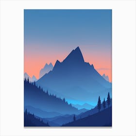 Misty Mountains Vertical Composition In Blue Tone 99 Canvas Print