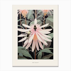 Flower Illustration Bee Balm 4 Poster Canvas Print