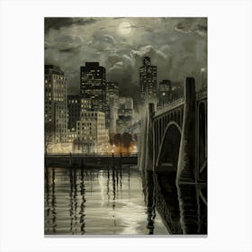 Cityscape At Night 1 Canvas Print