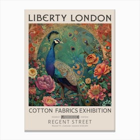 Liberty London Print William Morris Textiles Peacock Canvas Print