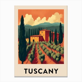 Tuscany Vintage Travel Poster Canvas Print