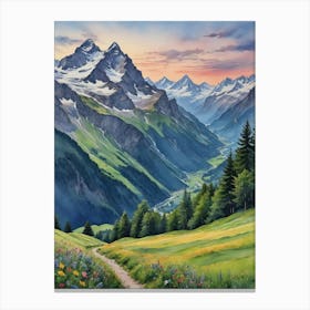 Swiss Alps Mountains Canvas Print