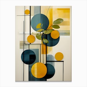 Mid-Century Modern Abstract Wall Art with Geometric Shapes Canvas Print