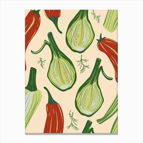 Mixed Vegetable Selection Pattern 1 Canvas Print