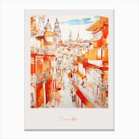 Seville Spain 3 Orange Drawing Poster Canvas Print