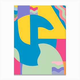 Geometrical Multicolor Abstract Maximalist Canvas Print