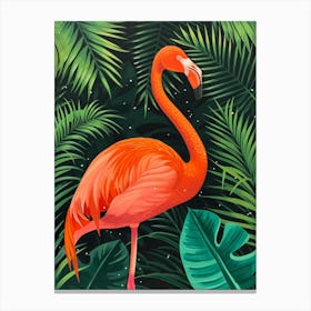 Greater Flamingo Bolivia Tropical Illustration 2 Canvas Print