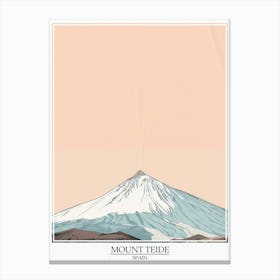 Mount Teide Spain Color Line Drawing 8 Poster Canvas Print