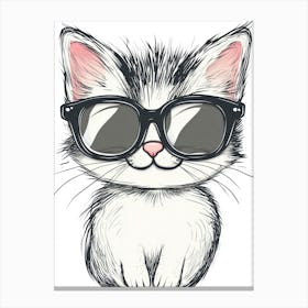 Cute Cat In Sunglasses 4 Canvas Print