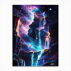 Fantasy Nebula Waterfall Canvas Print