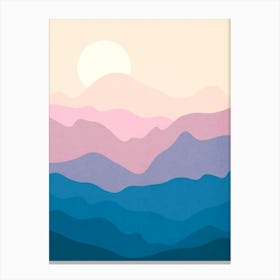 Watercolor sunset landscape 35 Canvas Print