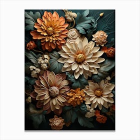 Flowers And Leaves Canvas Print
