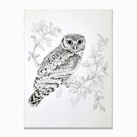 Burmese Fish Owl Drawing 1 Canvas Print