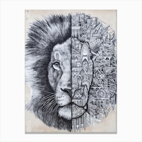 Lion In The City Canvas Print