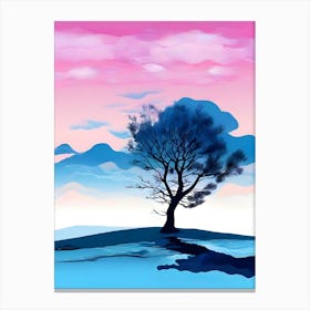 Lone Tree In The Sunset Canvas Print