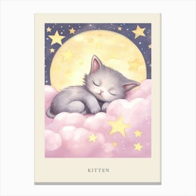 Sleeping Baby Kitten 2 Nursery Poster Canvas Print