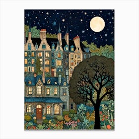 William Morris Night In The Village Canvas Print