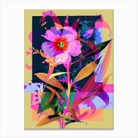 Phlox 3 Neon Flower Collage Canvas Print
