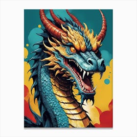Japanese Dragon Pop Art Style (8) Canvas Print
