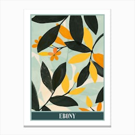 Ebony Tree Flat Illustration 4 Poster Canvas Print