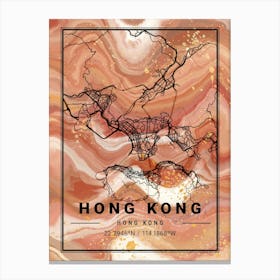 Hong Kong Map Canvas Print