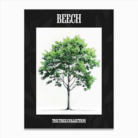 Beech Tree Pixel Illustration 1 Poster Canvas Print