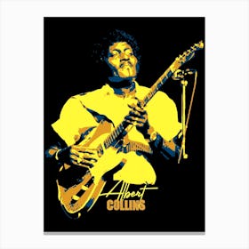 Albert Collins Blues Guitarist in Pop Art Canvas Print