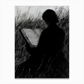 Dark Gothic Woman Reading A Book Canvas Print