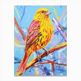 Colourful Bird Painting Yellowhammer 1 Canvas Print