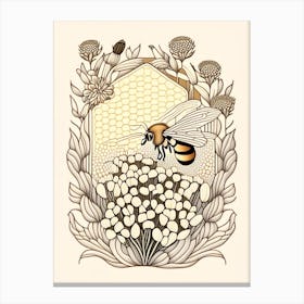 Beehive With Flowers 10  Vintage Canvas Print
