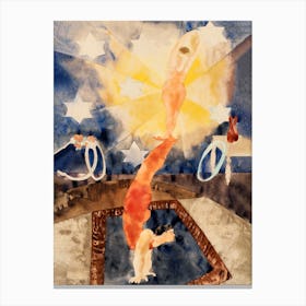 Two Acrobats In Red Tights, Charles Demuth Canvas Print