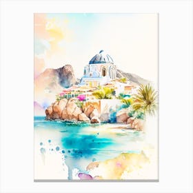 Cabo San Lucas Mexico Watercolour Pastel Tropical Destination Canvas Print