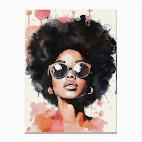 Afro Girl With Sunglasses 2 Canvas Print