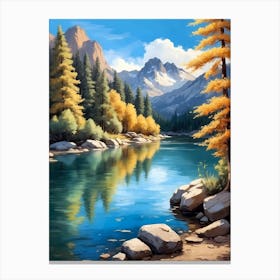 Autumn Mountain Lake Canvas Print